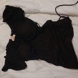 Candie's Black Tie-back Top